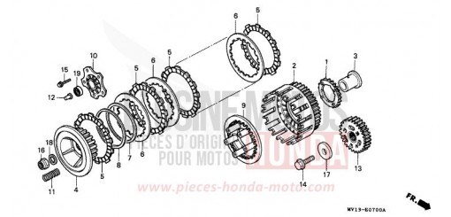 EMBRAYAGE XRV750L de 1990